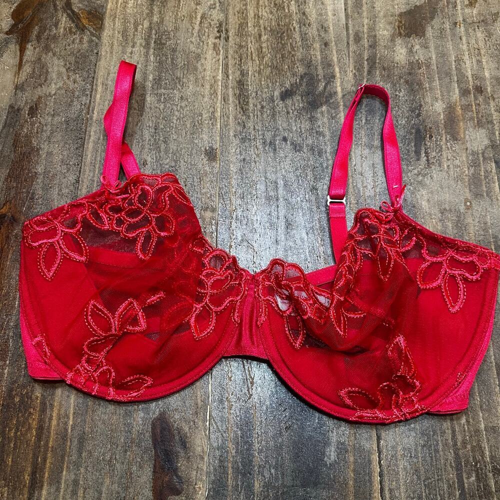Wacoal Seductress Demi Underwire Bra sz 38DD Red Wacoal Bra